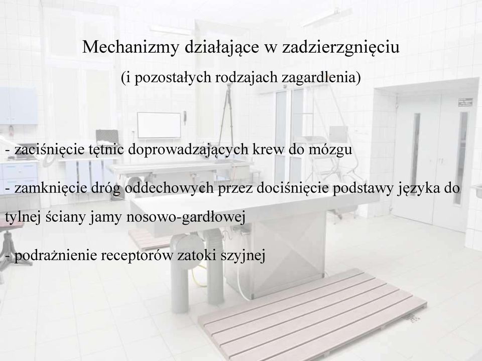 zamknięcie dróg oddechowych przez dociśnięcie podstawy języka do