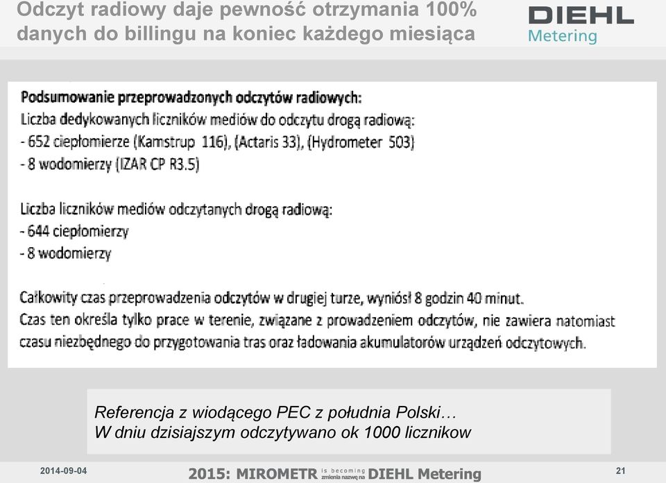 Referencja z wiodącego PEC z południa Polski W