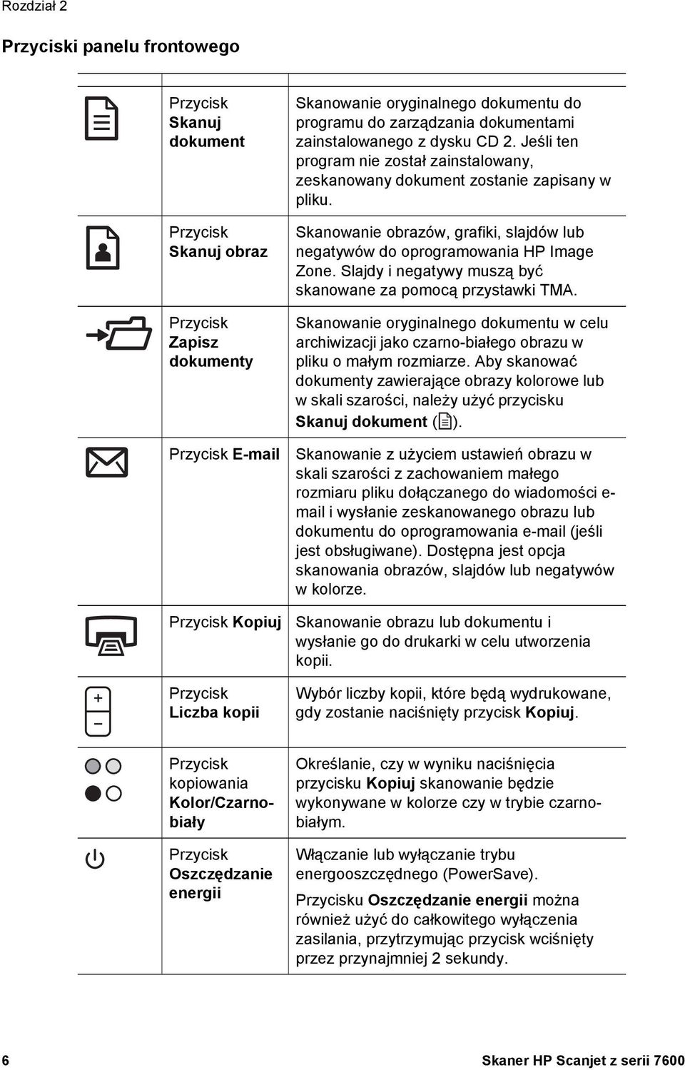 Skanowanie obrazów, grafiki, slajdów lub negatywów do oprogramowania HP Image Zone. Slajdy i negatywy muszą być skanowane za pomocą przystawki TMA.