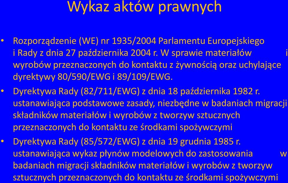 Dyrektywa Rady (82/711/EWG) z dnia 18 października 1982 r.