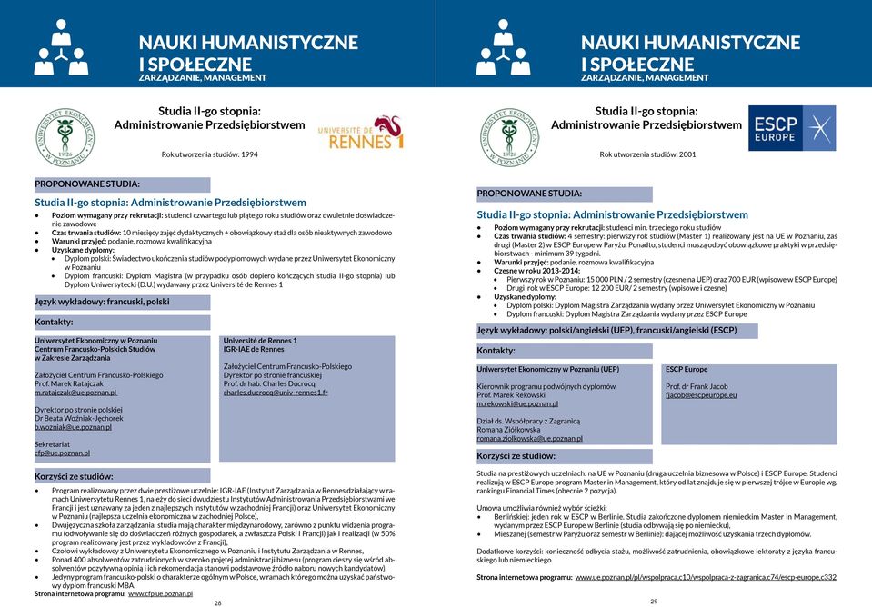 doświadczenie zawodowe Czas trwania studiów: 10 miesięcy zajęć dydaktycznych + obowiązkowy staż dla osób nieaktywnych zawodowo Warunki przyjęć: podanie, rozmowa kwalifikacyjna Dyplom polski: