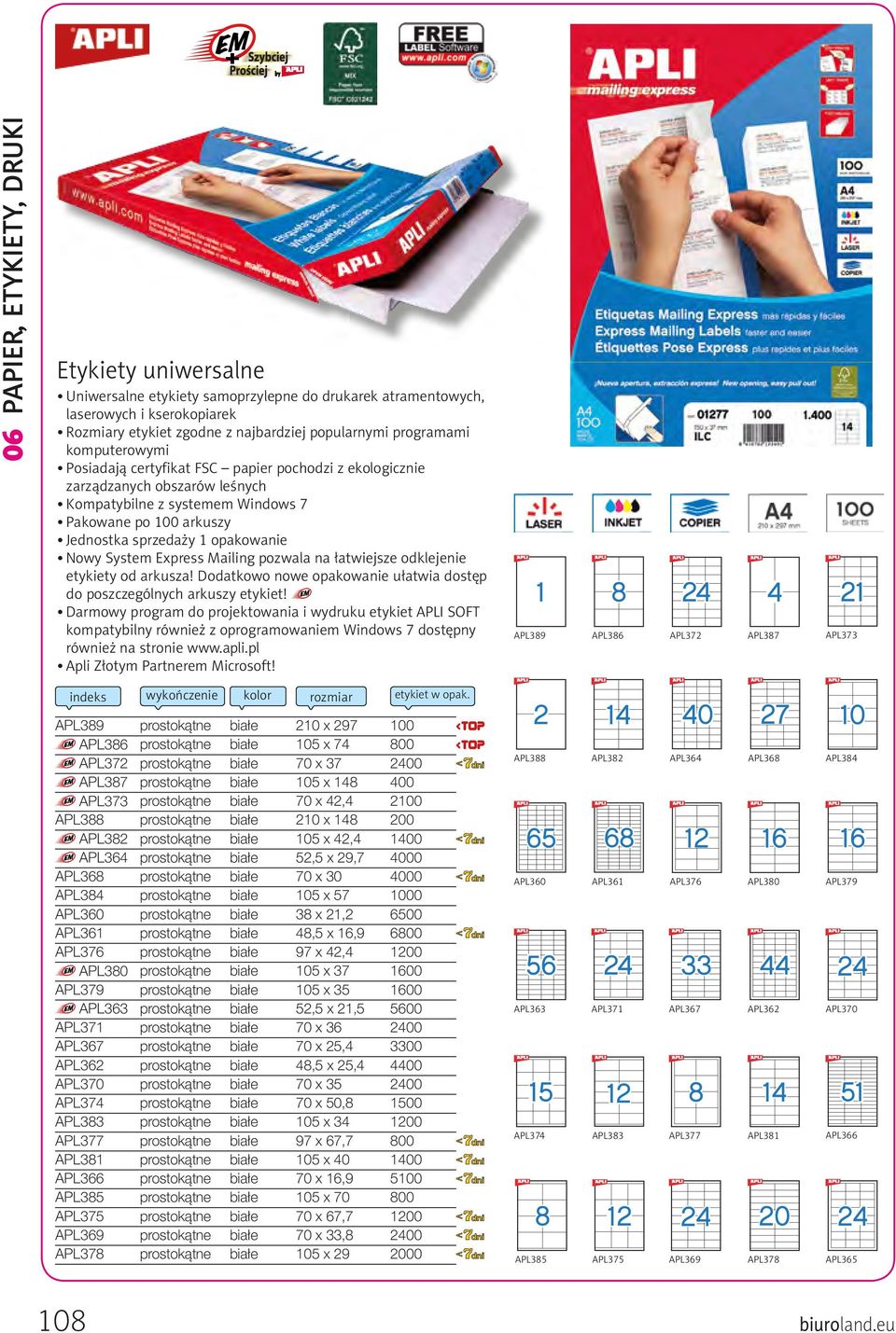 System Express Mailing pozwala na łatwiejsze odklejenie etykiety od arkusza! Dodatkowo nowe opakowanie ułatwia dostęp do poszczególnych arkuszy etykiet!