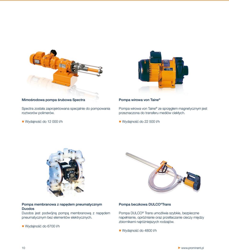 Wydajność do 12 000 l/h Wydajność do 22 500 l/h Pompa membranowa z napędem pneumatycznym Duodos Duodos jest podwójną pompą membranową z napędem pneumatycznym