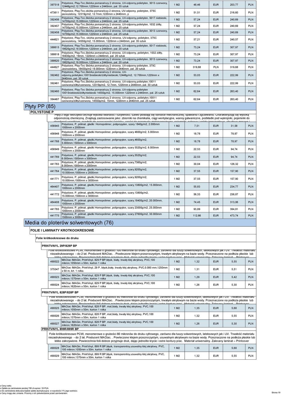 203,77 na placach PLN zabaw oraz Polystone, Play-Tec,skórka pomarańczy 2 stronna, UV-odporny, polietylen, 375C łatwe w obróbce Płyty POLYSTONE HDPE (84) PLAY-TEC za pomocą 473611 narzędzi stosowanych