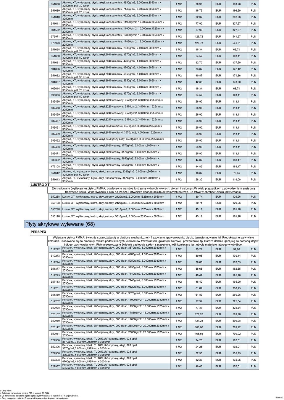 30 sztuk potrzebny 163,78 PLNjest materiał o Akrylon, XT, wytłaczany, błysk, akryl,transparentny, 7140g/m2, 6.