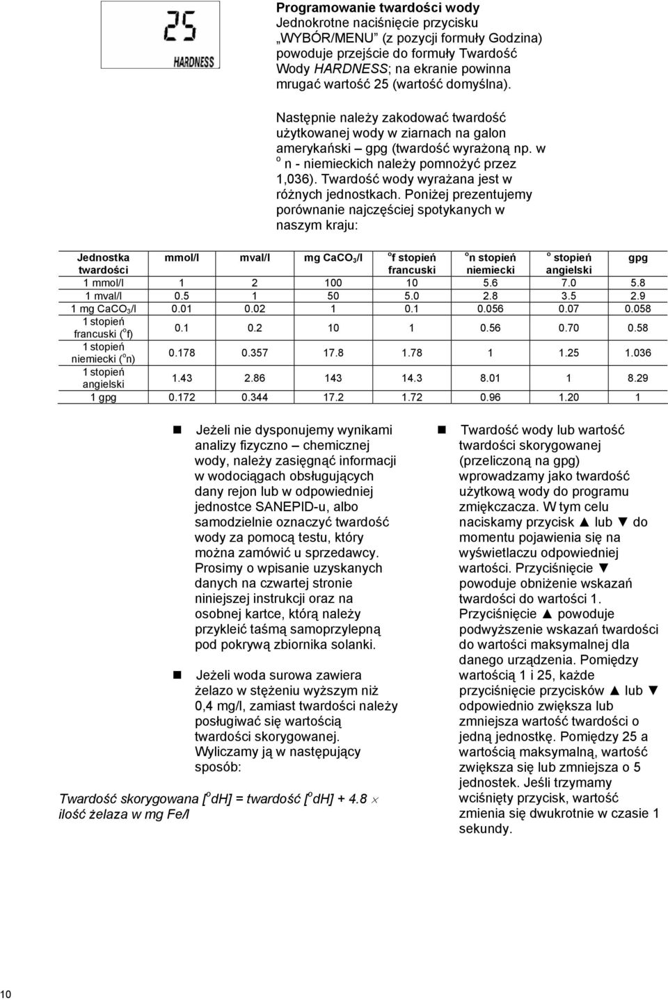 Twardość wody wyrażana jest w różnych jednostkach.