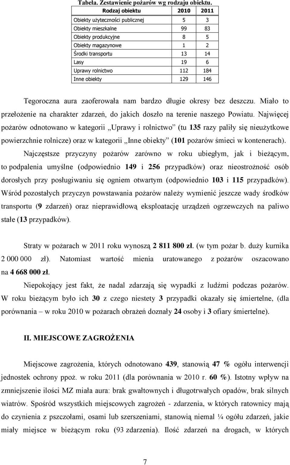 obiekty 129 146 Tegoroczna aura zaoferowała nam bardzo długie okresy bez deszczu. Miało to przełożenie na charakter zdarzeń, do jakich doszło na terenie naszego Powiatu.