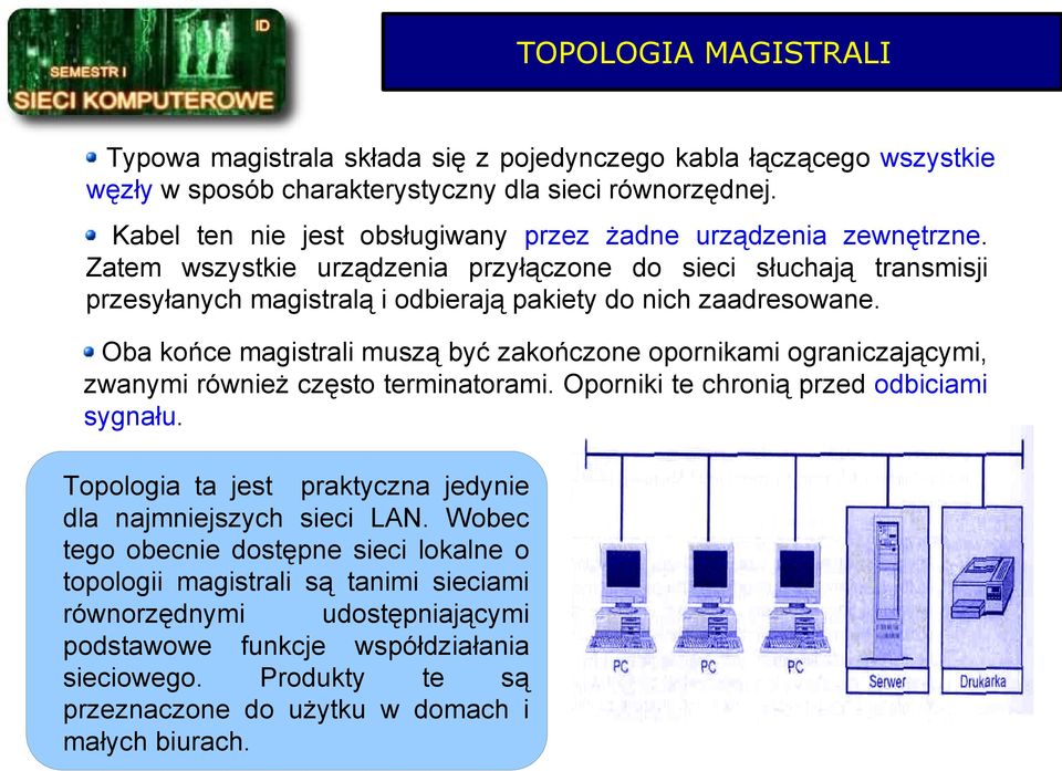 Zatem wszystkie urządzenia przyłączone do sieci słuchają transmisji przesyłanych magistralą i odbierają pakiety do nich zaadresowane.