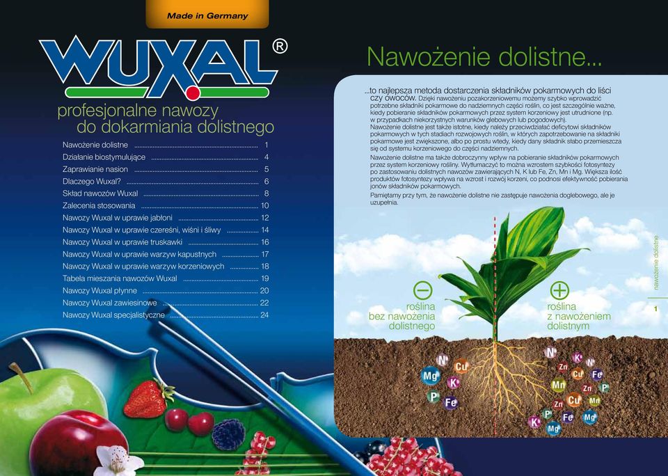 .. 17 Nawozy Wuxal w uprawie warzyw korzeniowych... 18 Tabela mieszania nawozów Wuxal... 19 Nawozy Wuxal płynne... 20 Nawozy Wuxal zawiesinowe... 22 Nawozy Wuxal specjalistyczne... 24.