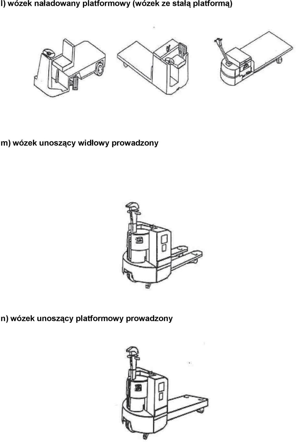 wózek unoszcy widłowy prowadzony