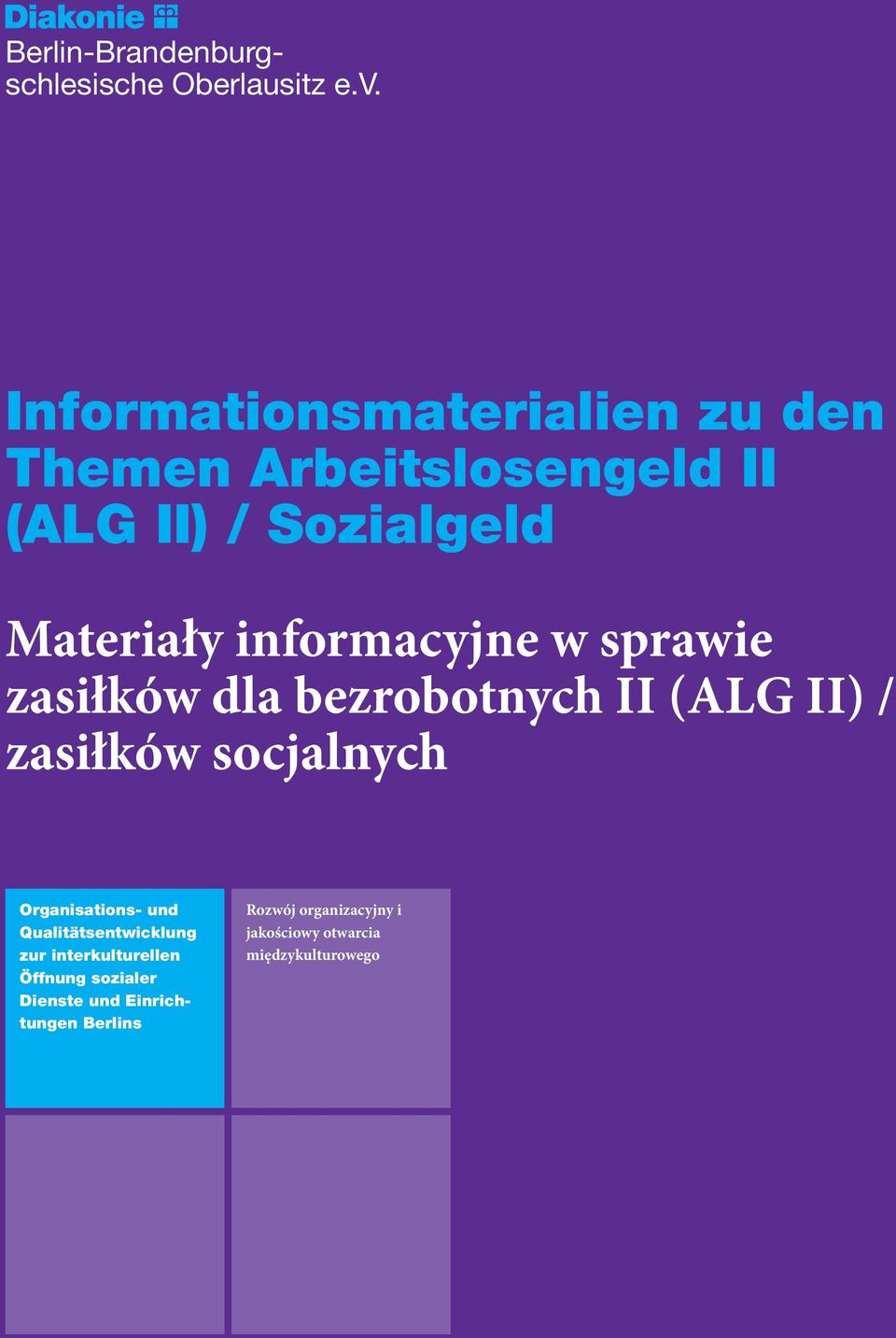 informacyjne w sprawie zasiłków dla bezrobotnych II (ALG II) / zasiłków socjalnych Organisations-
