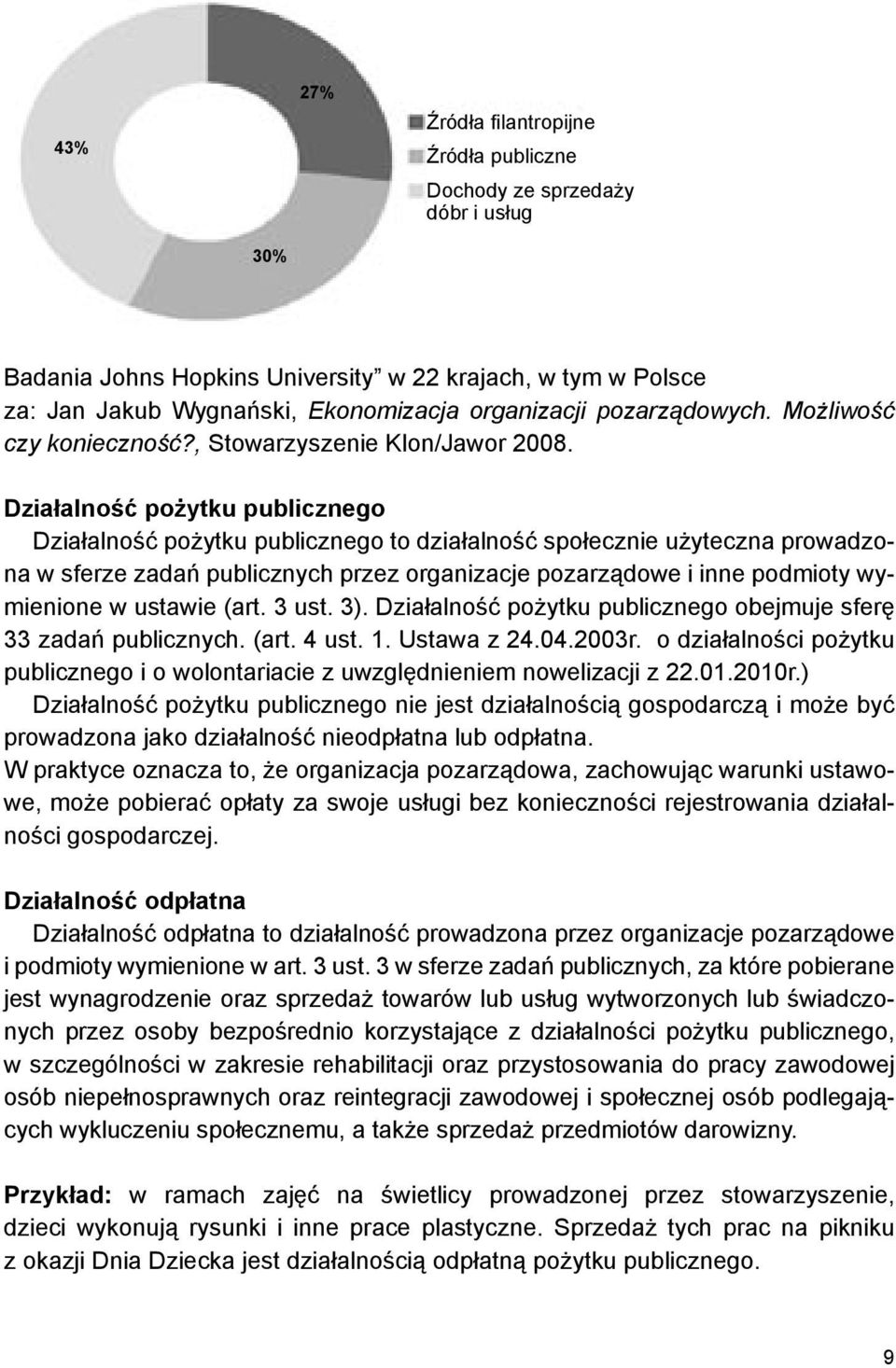 Działalność pożytku publicznego 2 Działalność pożytku publicznego to działalność społecznie użyteczna prowadzona w sferze zadań publicznych przez organizacje pozarządowe i inne podmioty wymienione w