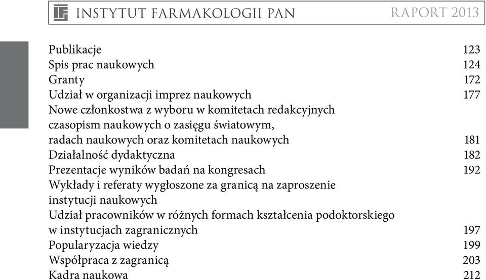 Prezentacje wyników badań na kongresach 192 Wykłady i referaty wygłoszone za granicą na zaproszenie instytucji naukowych Udział