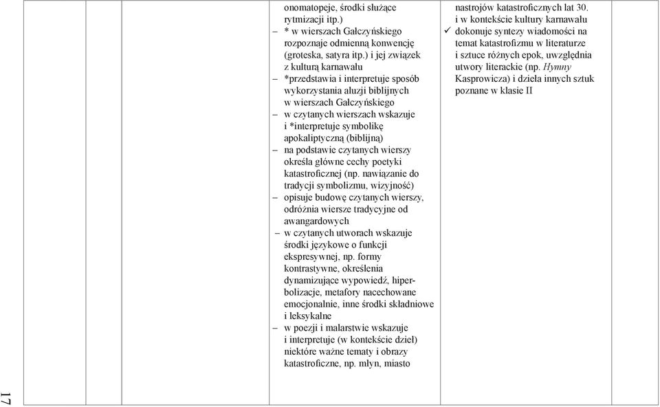 apokaliptyczną (biblijną) na podstawie czytanych wierszy określa główne cechy poetyki katastroficznej (np.