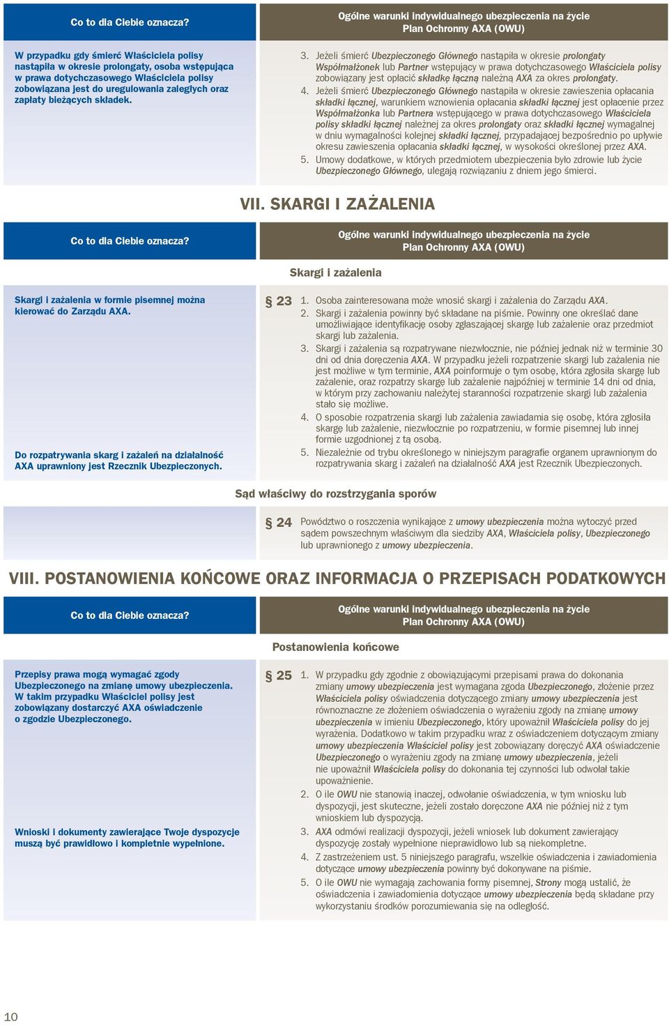 Jeżeli śmierć Ubezpieczonego Głównego nastąpiła w okresie prolongaty Współmałżonek lub Partner wstępujący w prawa dotychczasowego Właściciela polisy zobowiązany jest opłacić składkę łączną należną