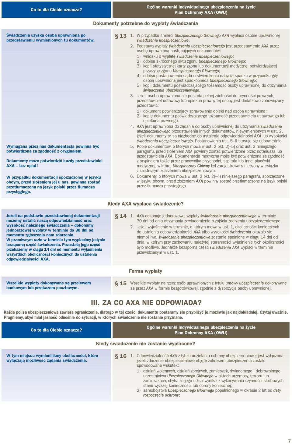 W przypadku dokumentacji sporządzonej w języku obcym, przed złożeniem jej u nas, powinna zostać przetłumaczona na język polski przez tłumacza przysięgłego. 13 1.