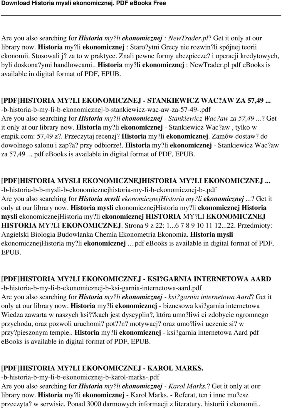 pl pdf ebooks is available in digital format of PDF, EPUB. [PDF]HISTORIA MY?LI EKONOMICZNEJ - STANKIEWICZ WAC?AW ZA 57,49... -b-historia-b-my-li-b-ekonomicznej-b-stankiewicz-wac-aw-za-57-49-.