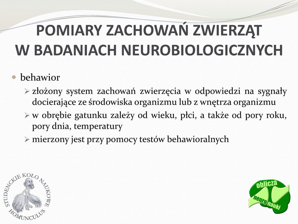 organizmu w obrębie gatunku zależy od wieku, płci, a także od