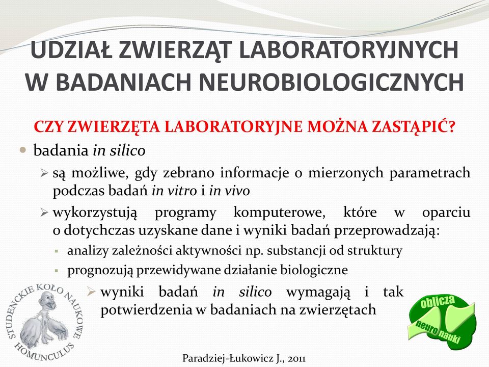 programy komputerowe, które w oparciu o dotychczas uzyskane dane i wyniki badań przeprowadzają: analizy zależności aktywności