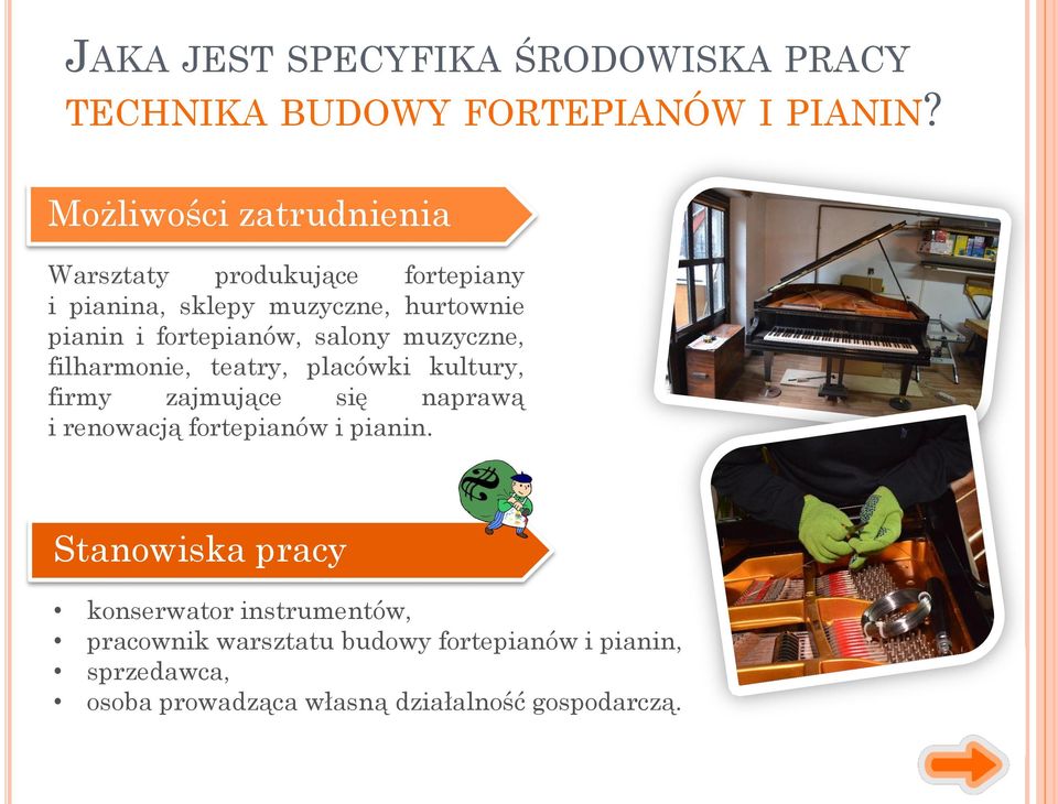 fortepianów, salony muzyczne, filharmonie, teatry, placówki kultury, firmy zajmujące się naprawą i renowacją