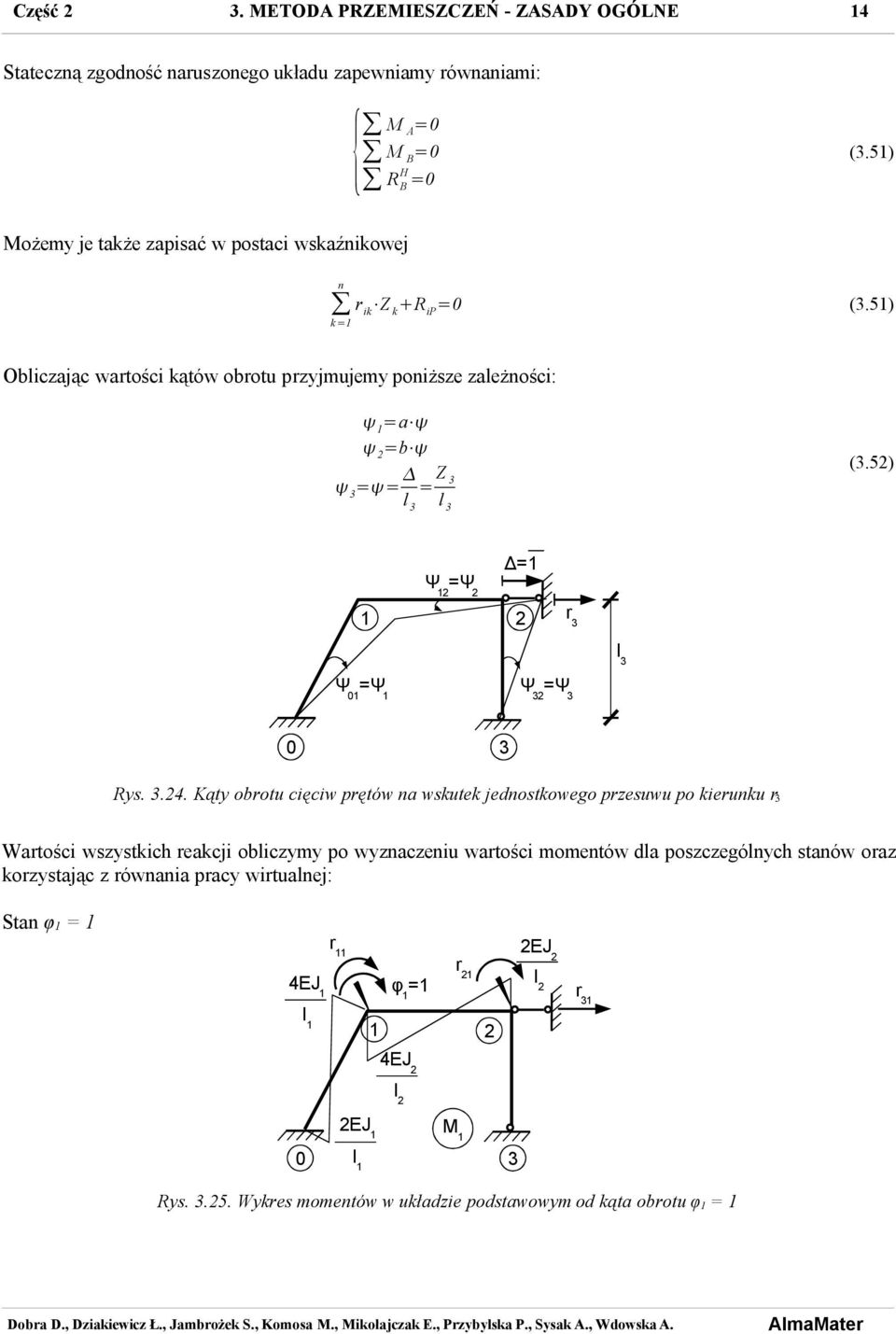 5) Obliczając wartości kątów obrotu przyjmujemy poniższe zależności: =a =b = = l = Z l (.5) Δ= Ψ =Ψ r l Ψ 0 =Ψ Ψ =Ψ 0 Rys..4.