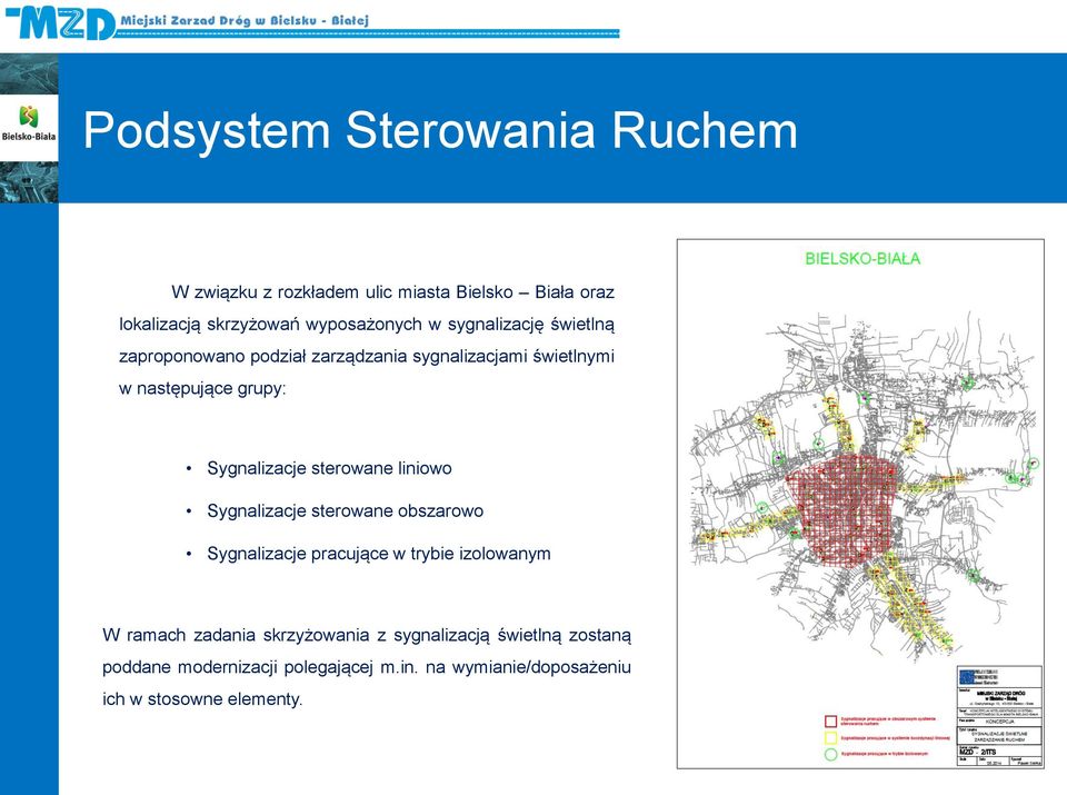 sterowane liniowo Sygnalizacje sterowane obszarowo Sygnalizacje pracujące w trybie izolowanym W ramach zadania