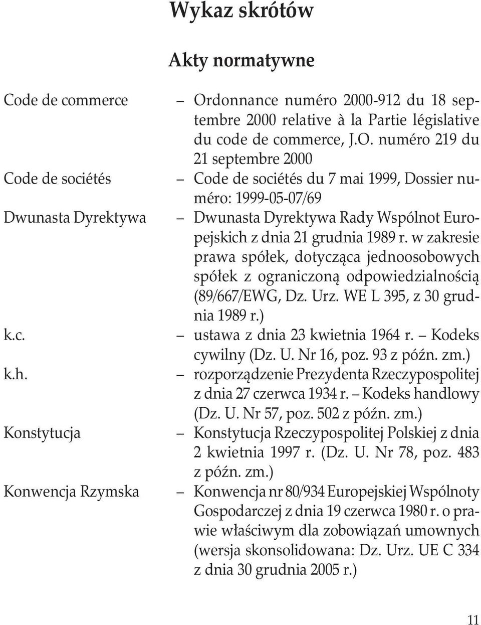 .Code de sociétés du 7 mai 1999, Dossier numéro: 1999-05-07/69..Dwunasta Dyrektywa Rady Wspólnot Europejskich z dnia 21 grudnia 1989 r.