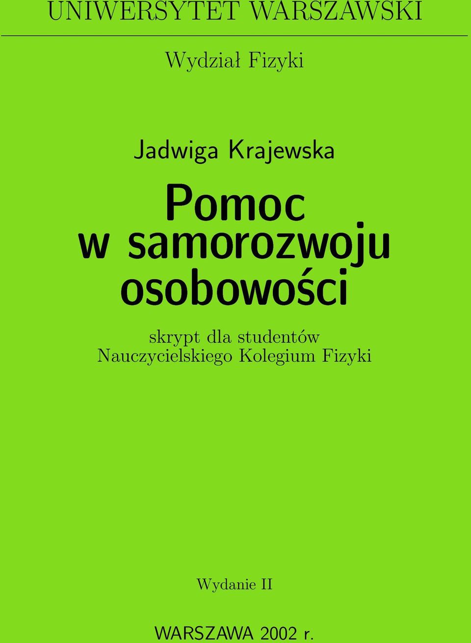 osobowo±ci skrypt dla studentów