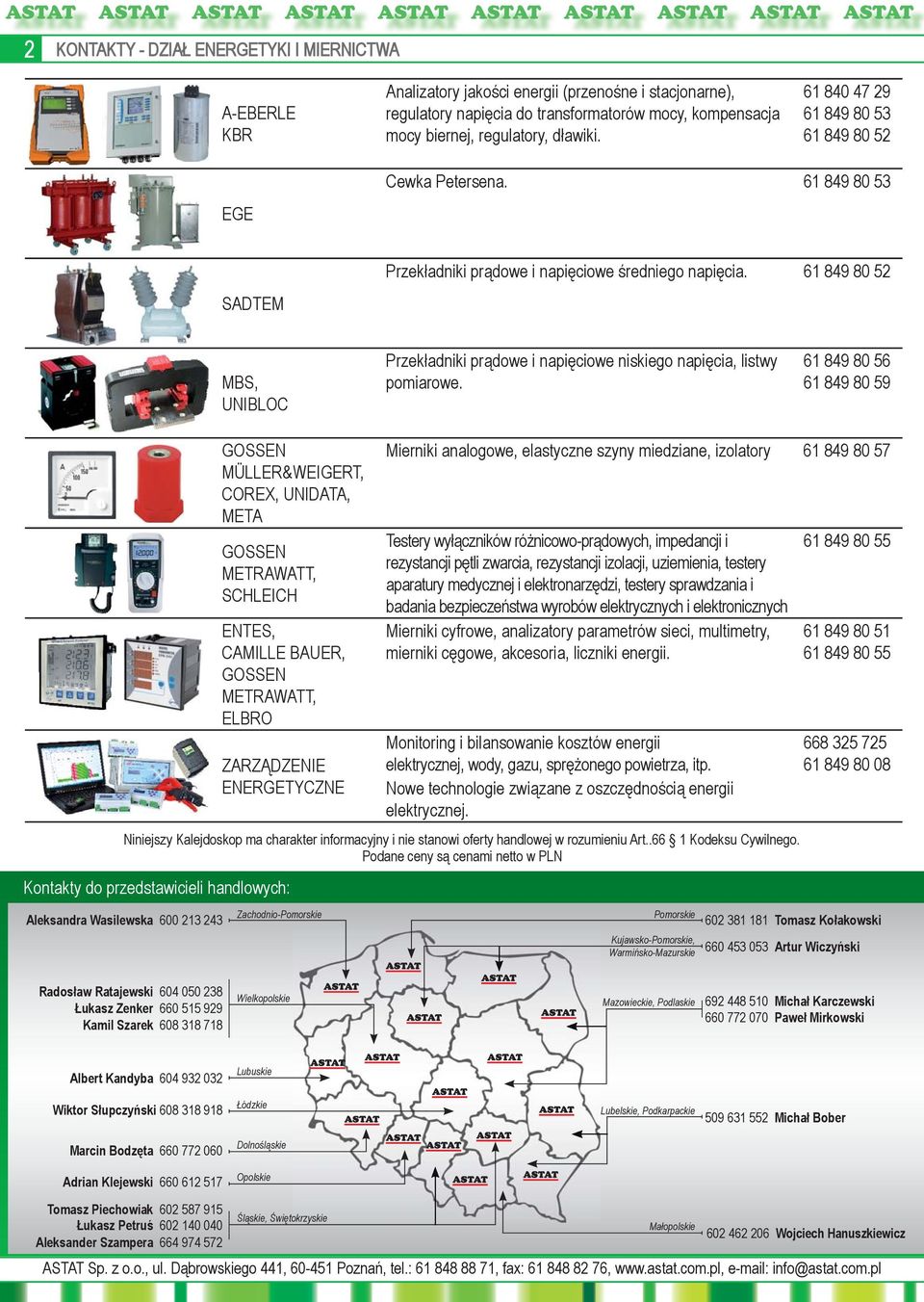 61 849 80 52 MBS, UNIBLOC Przekładniki prądowe i napięciowe niskiego napięcia, listwy pomiarowe.