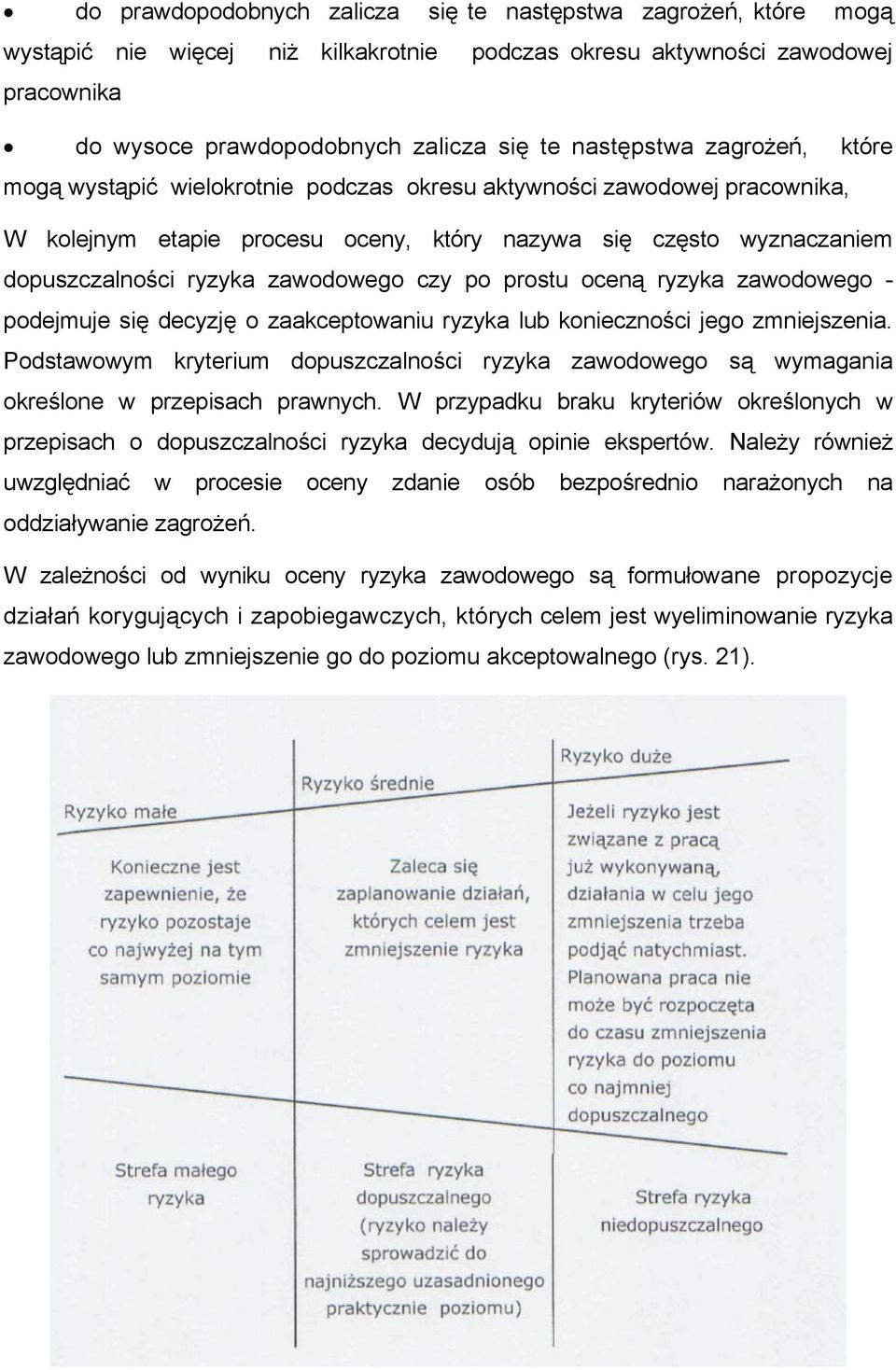 zawodowego czy po prostu oceną ryzyka zawodowego - podejmuje się decyzję o zaakceptowaniu ryzyka lub konieczności jego zmniejszenia.