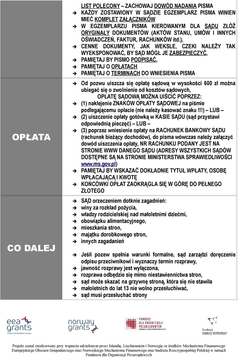 ), CENNE DOKUMENTY, JAK WEKSLE, CZEKI NALEŻY TAK WYEKSPONOWAĆ, BY SĄD MÓGŁ JE ZABEZPIECZYĆ, PAMIĘTAJ BY PISMO PODPISAĆ, PAMIĘTAJ O OPŁATACH PAMIĘTAJ O TERMINACH DO WNIESIENIA PISMA Od pozwu uiszcza