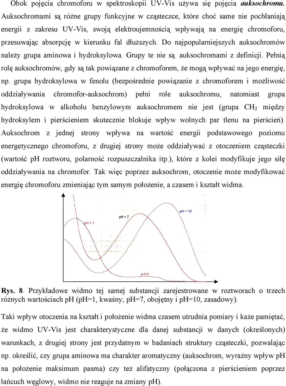 fal dłuższych. Do najpopularniejszych auksochromów należy grupa aminowa i hydroksylowa. Grupy te nie są auksochromami z definicji.