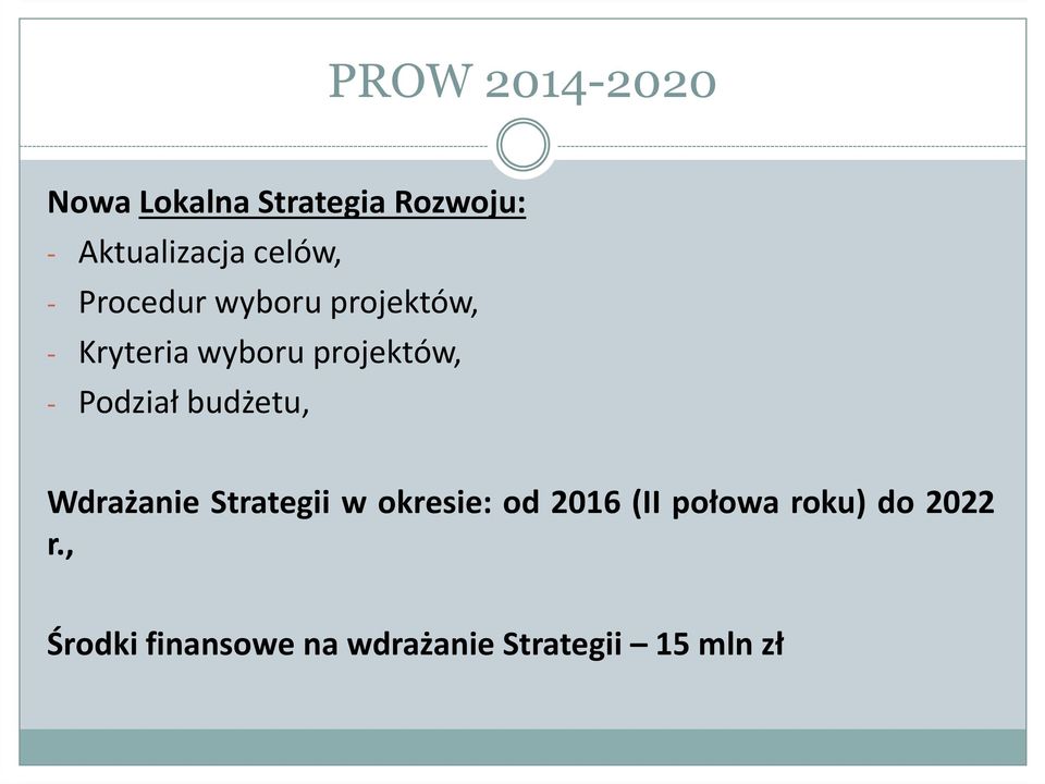 - Podział budżetu, Wdrażanie Strategii w okresie: od 2016 (II