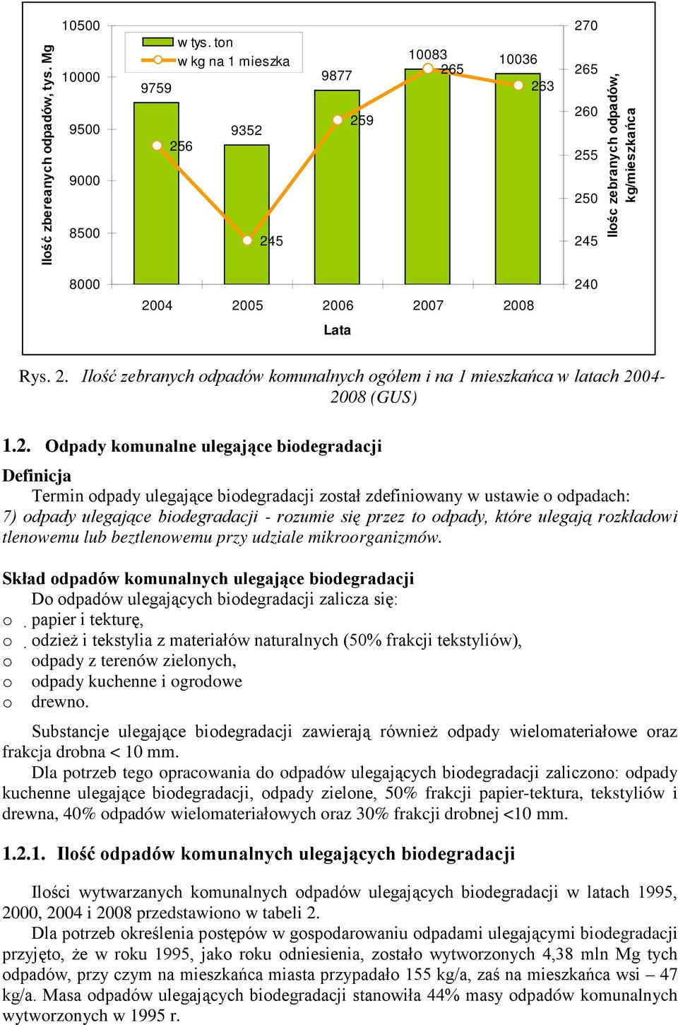 2. Odpady komunalne ulegające biodegradacji Definicja Termin odpady ulegające biodegradacji został zdefiniowany w ustawie o odpadach: 7) odpady ulegające biodegradacji - rozumie się przez to odpady,