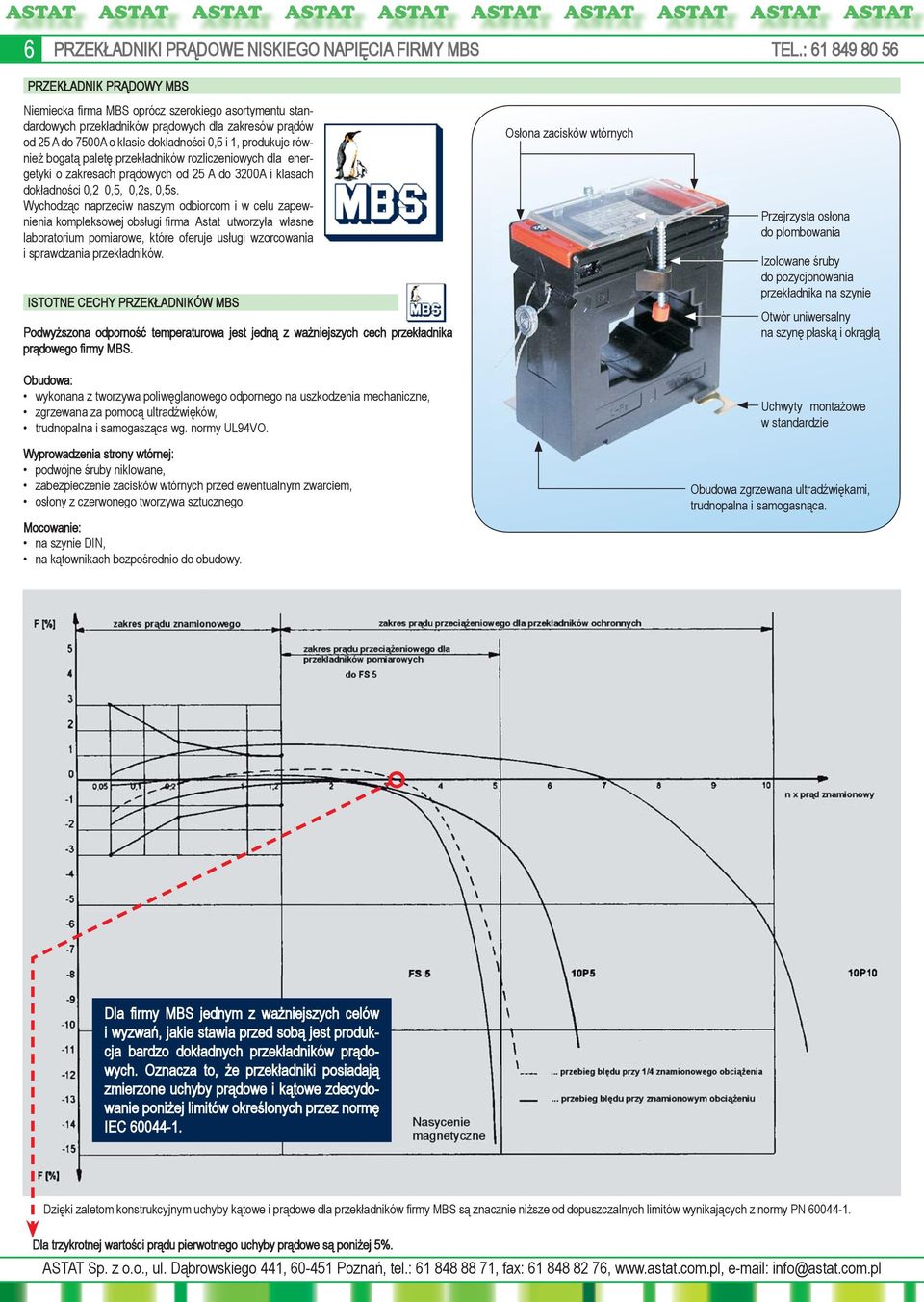 produkuje również bogatą paletę przekładników rozliczeniowych dla energetyki o zakresach prądowych od 25 A do 3200A i klasach dokładności 0,2 0,5, 0,2s, 0,5s.