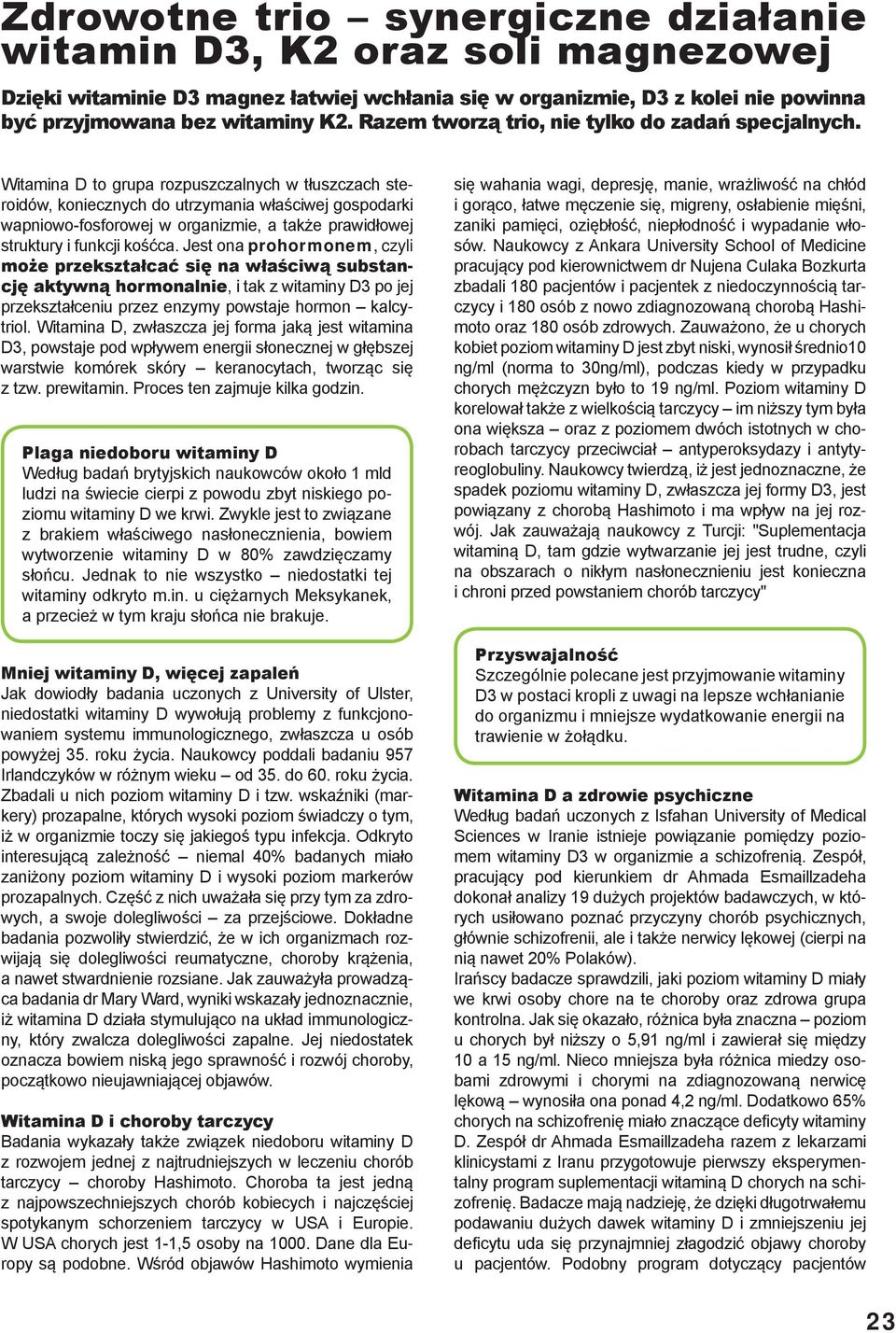 Zdrowotne Trio Synergiczne Działanie Witamin D3 K2 Oraz