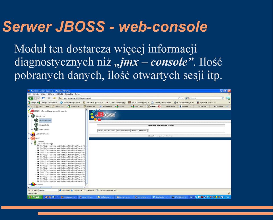 diagnostycznych niż jmx console.