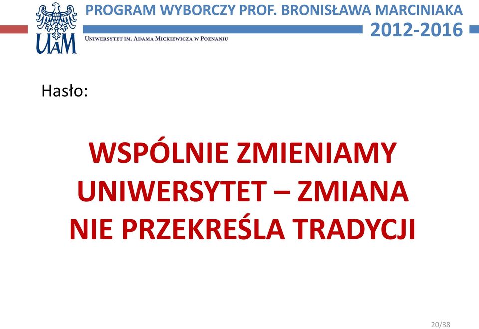 Hasło: WSPÓLNIE ZMIENIAMY