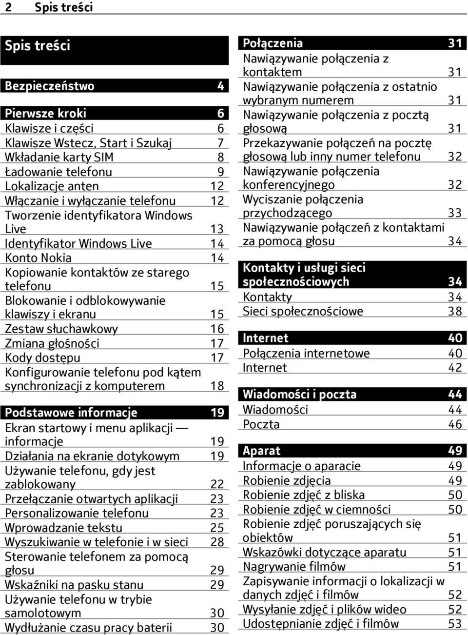 15 Zestaw słuchawkowy 16 Zmiana głośności 17 Kody dostępu 17 Konfigurowanie telefonu pod kątem synchronizacji z komputerem 18 Podstawowe informacje 19 Ekran startowy i menu aplikacji informacje 19