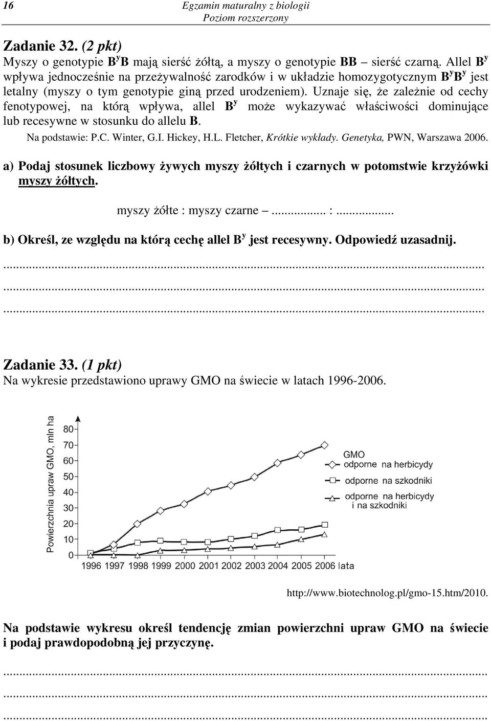 Uznaje się, że zależnie od cechy fenotypowej, na którą wpływa, allel B y może wykazywać właściwości dominujące lub recesywne w stosunku do allelu B. Na podstawie: P.C. Winter, G.I. Hickey, H.L.