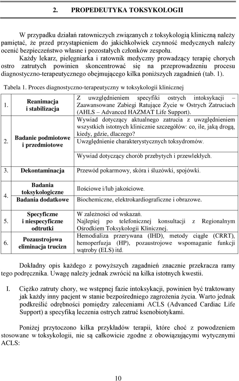 Każdy lekarz, pielęgniarka i ratownik medyczny prowadzący terapię chorych ostro zatrutych powinien skoncentrować się na przeprowadzeniu procesu diagnostyczno-terapeutycznego obejmującego kilka