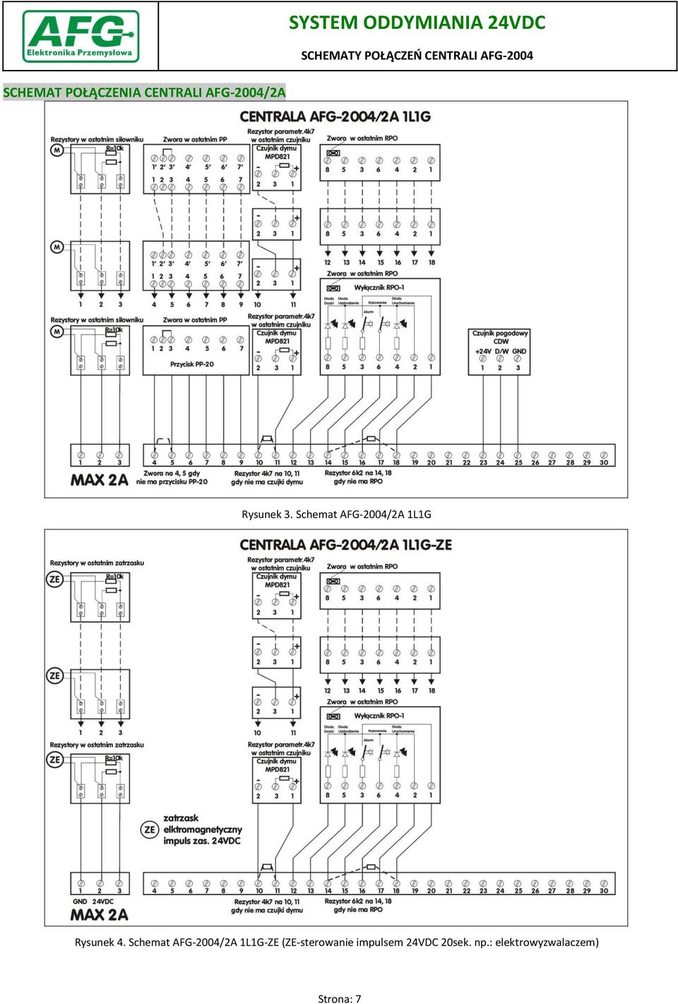 Schemat AFG-2004/2A 1L1G-ZE (ZE-sterowanie