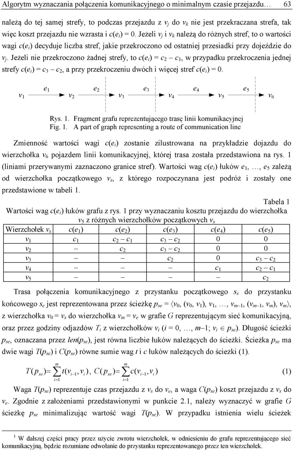 Jeżeli nie przekroczono żadnej strefy, to c(e i ) = c 2 c 1, w przypadku przekroczenia jednej strefy c(e i ) = c 3 c 2, a przy przekroczeniu dwóch i więcej stref c(e i ) = 0.