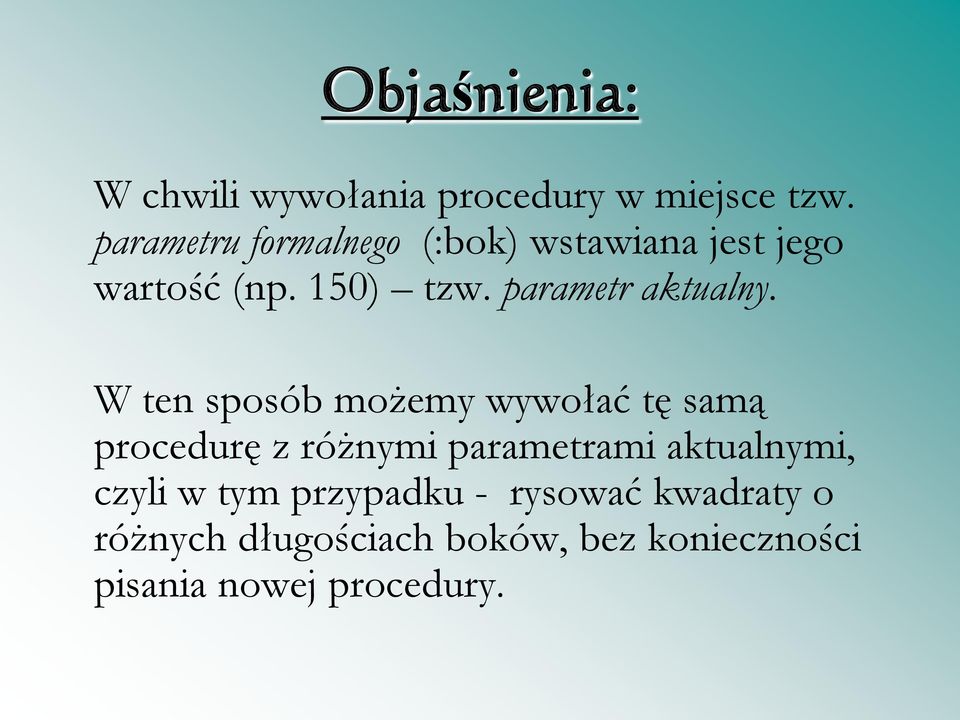 parametr aktualny.