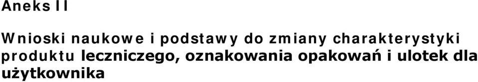 charakterystyki produktu