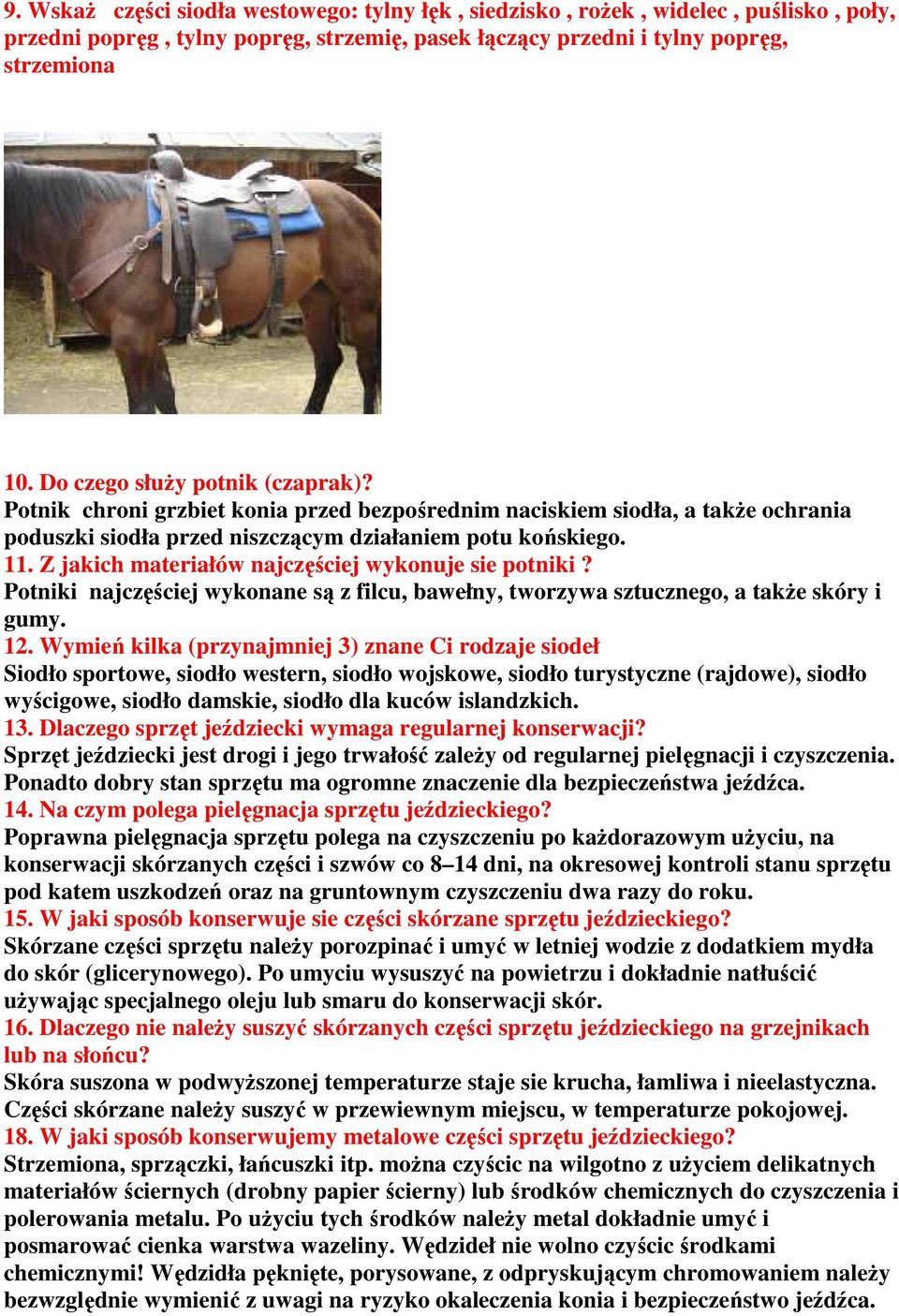 Z jakich materiałów najczęściej wykonuje sie potniki? Potniki najczęściej wykonane są z filcu, bawełny, tworzywa sztucznego, a takŝe skóry i gumy. 12.
