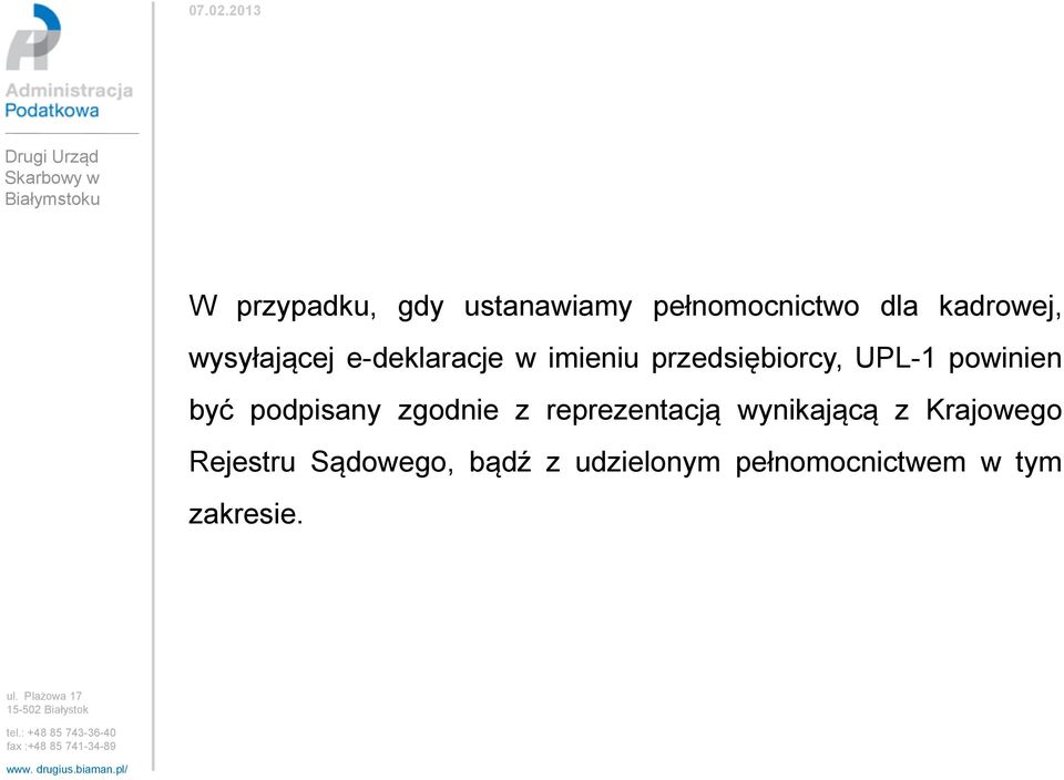 powinien być podpisany zgodnie z reprezentacją wynikającą z