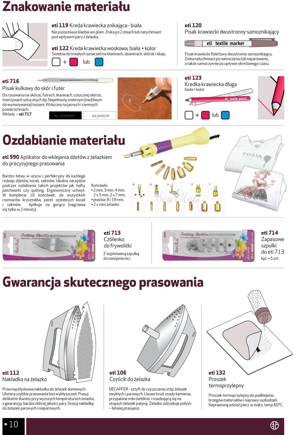 lub eti 120 Pisak krawiecki dwustronny samoznikający Pisak krawiecki fioletowy dwustronny samoznikający.