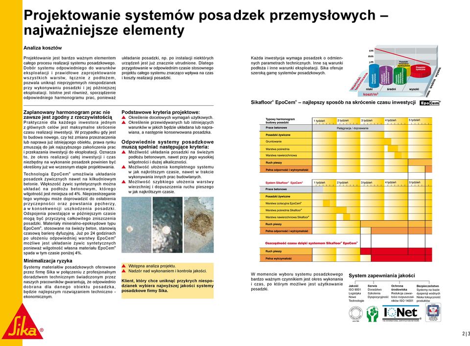 późniejszej eksploatacji. Istotne jest również, sporządzenie odpowiedniego harmonogramu prac, ponieważ układanie posadzki, np. po instalacji niektórych urządzeń jest już znacznie utrudnione.