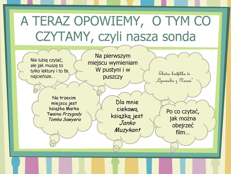 Ekstra książka to Opowieści z Narnii Na trzecim miejscu jest książka Marka Twaina Przygody